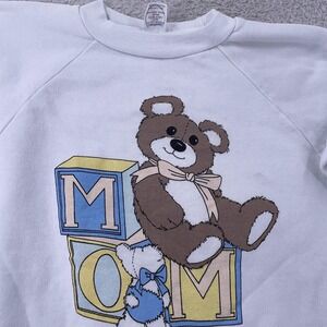 Vintage‎ Teddy Bear MOM Crewneck Sweatshirt Small Cartoon Mother Made USA 90s